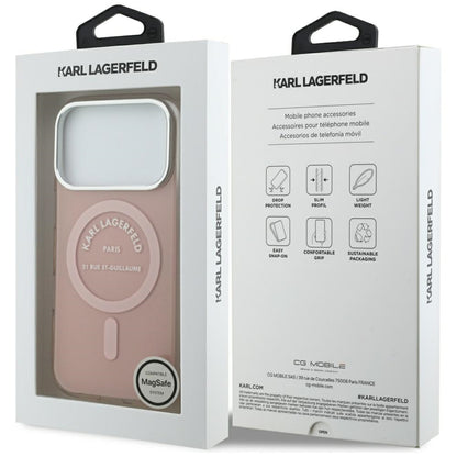 MagSafe-deksel for Apple iPhone 17 Pro, Karl Lagerfeld, IML Logo RSG, Rosa
