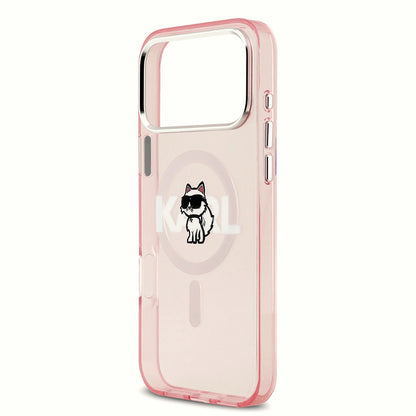 MagSafe-deksel for Apple iPhone 17 Pro, Karl Lagerfeld, IML Sketch Logo Choupette, Rosa