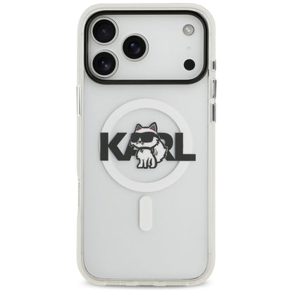 MagSafe deksel for Apple iPhone 17 Pro, Karl Lagerfeld, IML Sketch Logo Choupette, Gjennomsiktig