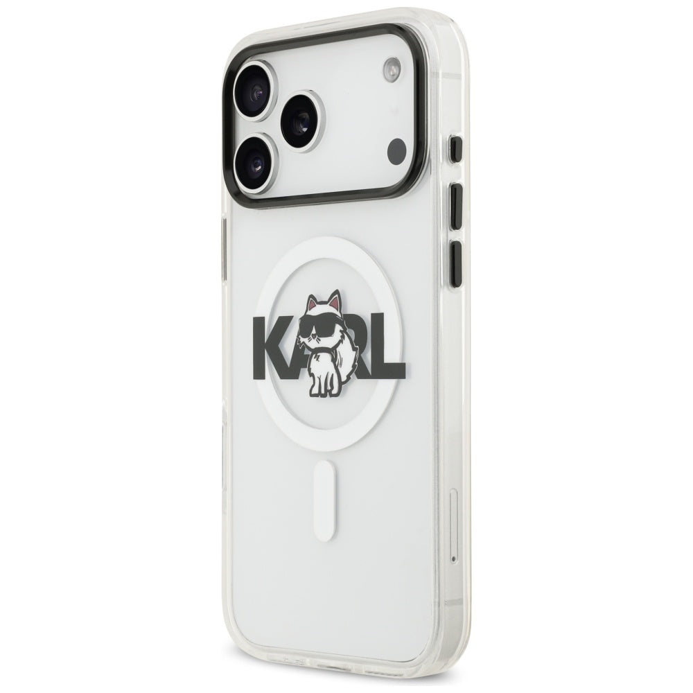 MagSafe deksel for Apple iPhone 17 Pro, Karl Lagerfeld, IML Sketch Logo Choupette, Gjennomsiktig