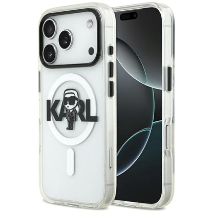 MagSafe-deksel for Apple iPhone 17 Pro, Karl Lagerfeld, IML Sketch Logo Karl, Gjennomsiktig