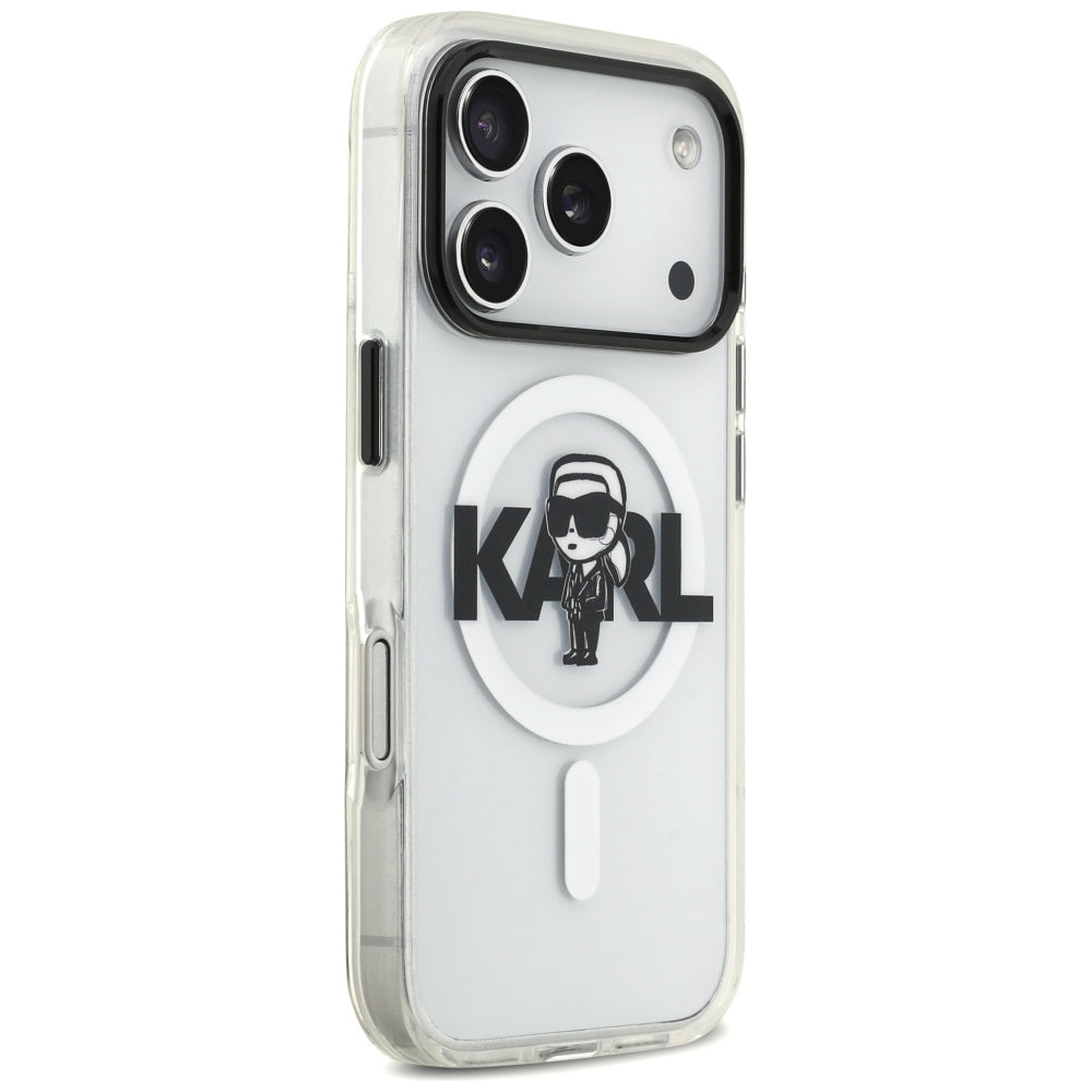 MagSafe-deksel for Apple iPhone 17 Pro, Karl Lagerfeld, IML Sketch Logo Karl, Gjennomsiktig