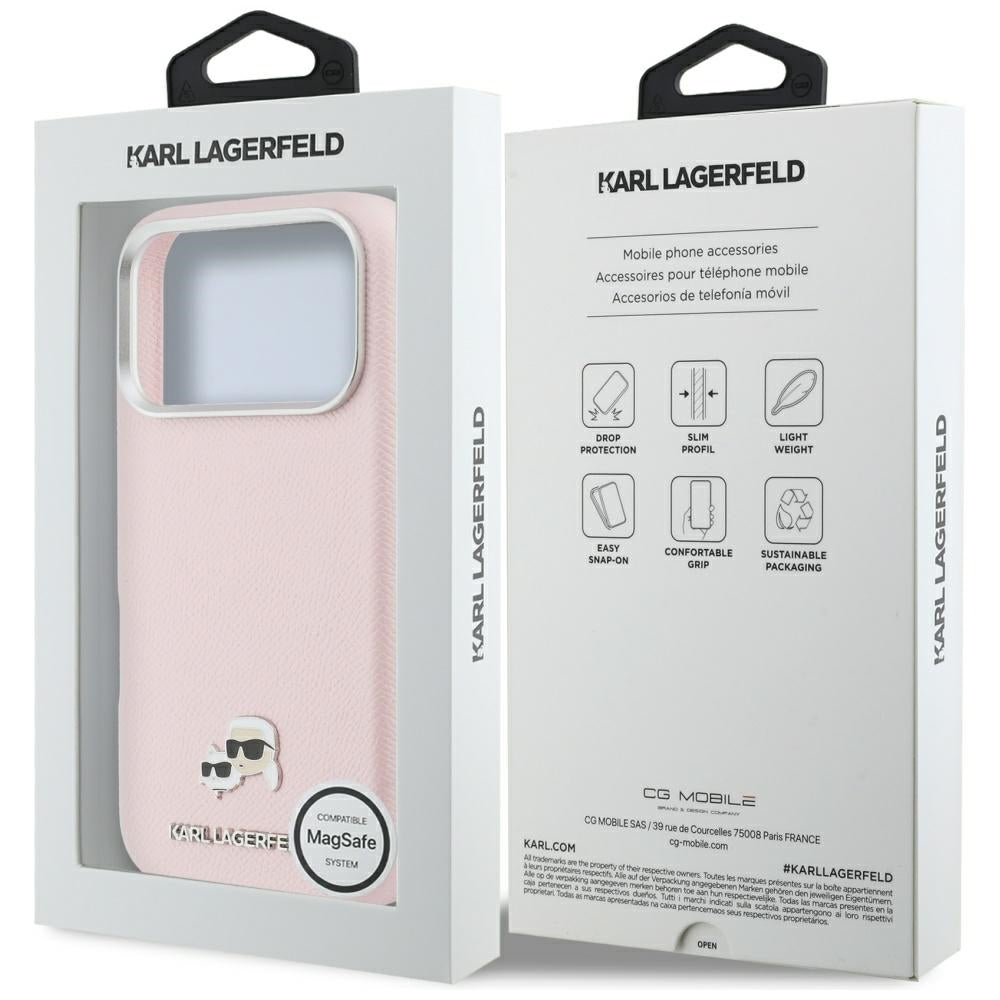 MagSafe deksel for Apple iPhone 17 Pro, Karl Lagerfeld, Karl & Choupette Head's Pin, Rosa
