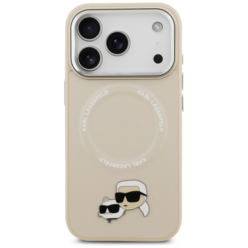 MagSafe-deksel for Apple iPhone 17 Pro, Karl Lagerfeld, Karl & Choupette Pins, Beige