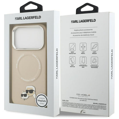 MagSafe-deksel for Apple iPhone 17 Pro, Karl Lagerfeld, Karl & Choupette Pins, Beige