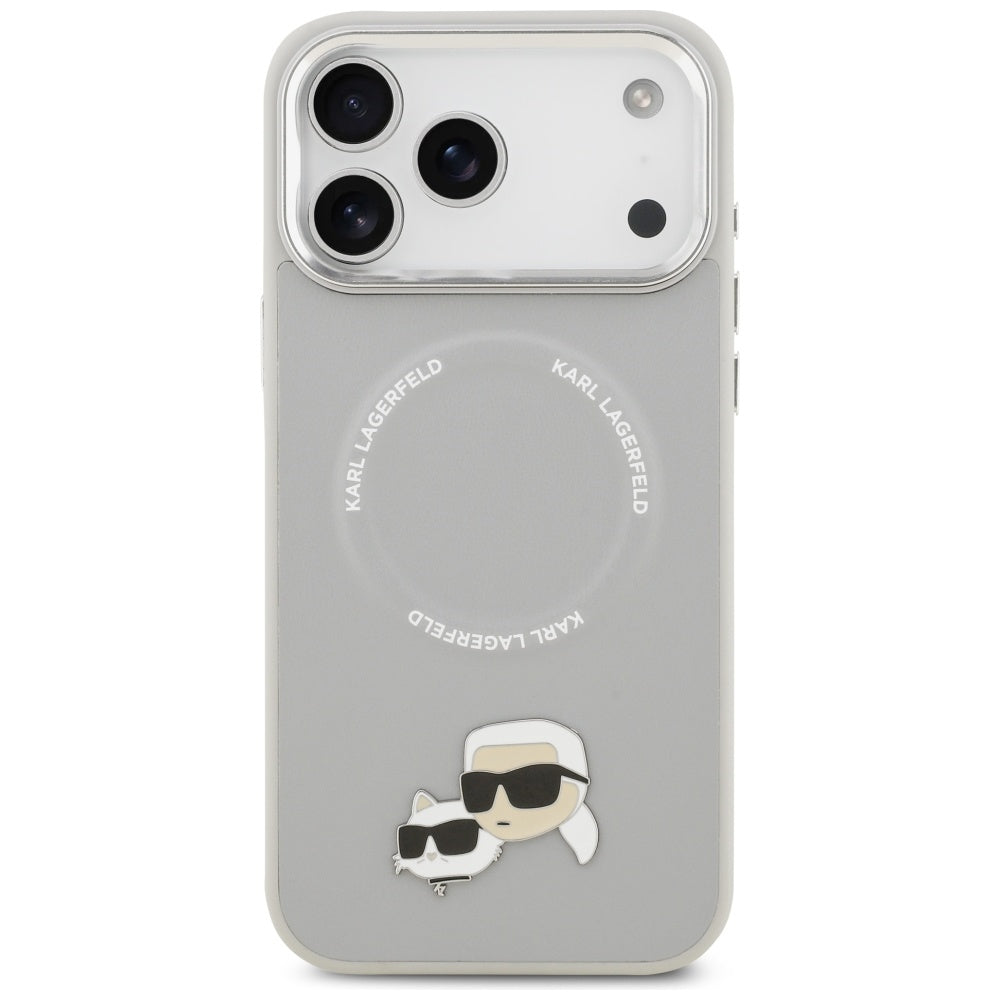 MagSafe-deksel for Apple iPhone 17 Pro, Karl Lagerfeld, Karl & Choupette Pins, Grå