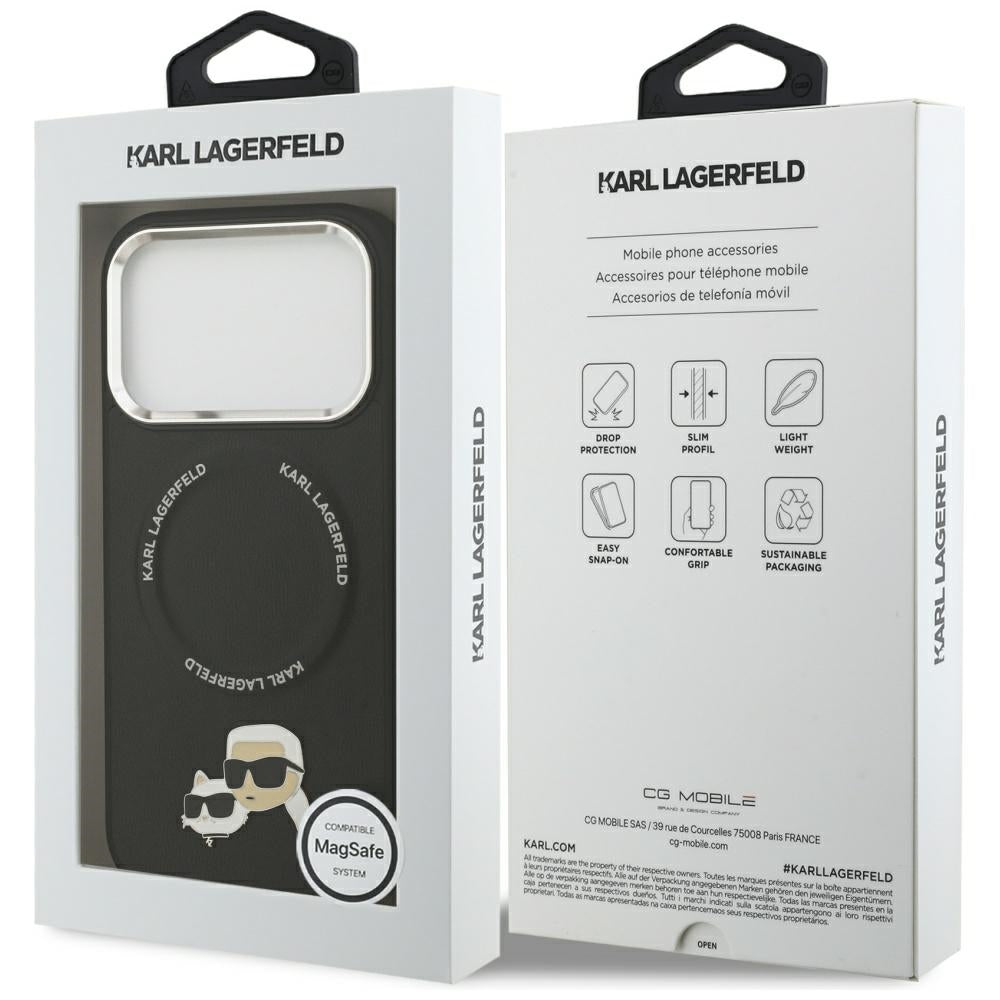 MagSafe-deksel for Apple iPhone 17 Pro, Karl Lagerfeld, Karl & Choupette Pins, Svart