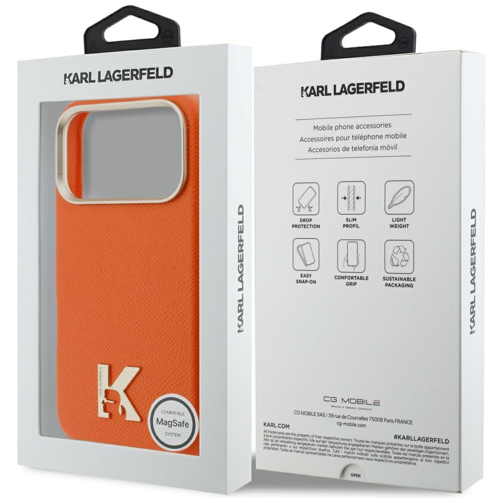 MagSafe-deksel for Apple iPhone 17 Pro, Karl Lagerfeld, Karl Head Logo, Oransje
