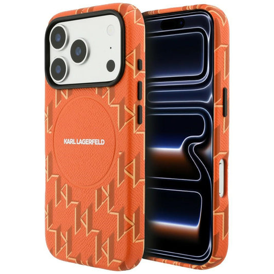 MagSafe-deksel for Apple iPhone 17 Pro, Karl Lagerfeld, KL Monogram Logo, Oransje