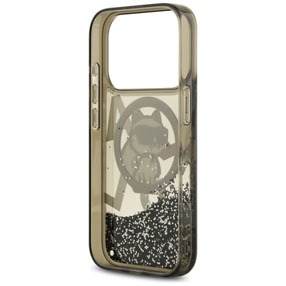 MagSafe-deksel for Apple iPhone 17 Pro, Karl Lagerfeld, Liquid Glitter Choupette Logo, Svart