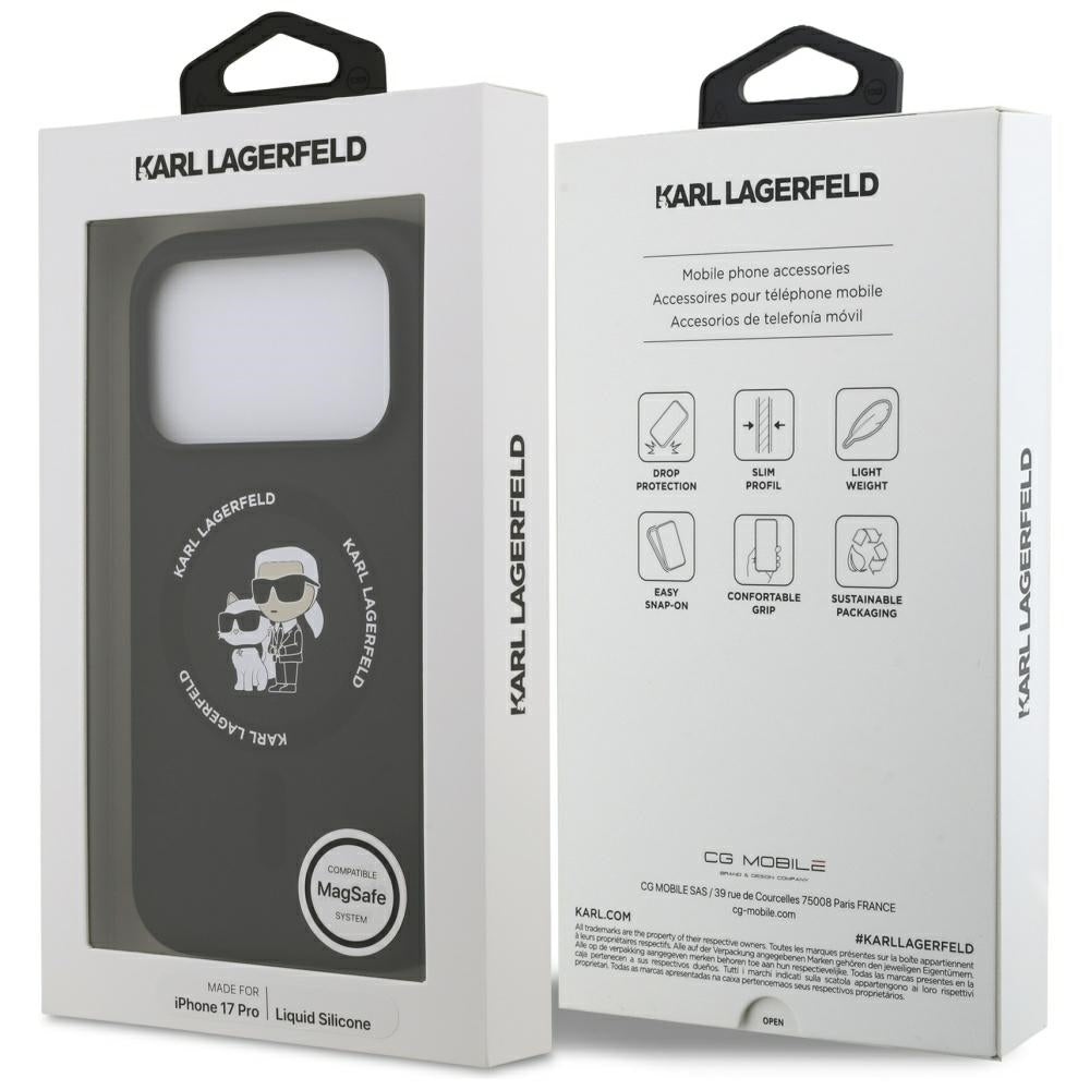 MagSafe-deksel for Apple iPhone 17 Pro, Karl Lagerfeld, Ring Karl & Choupette, Svart