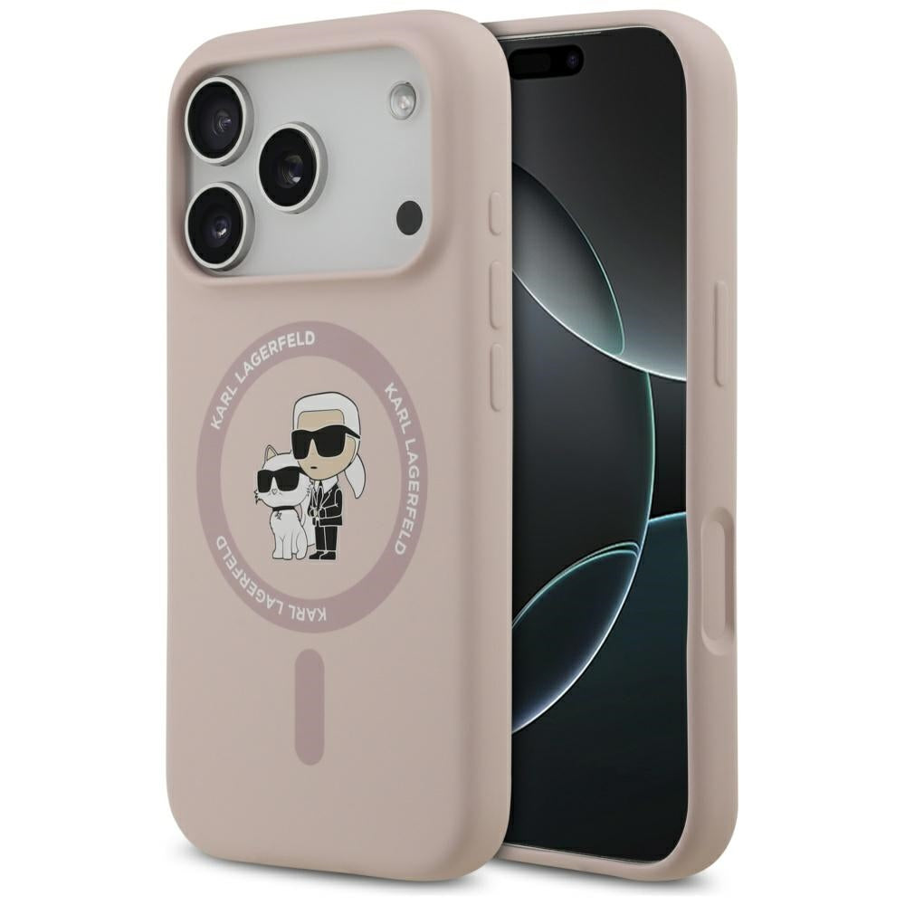 MagSafe-deksel for Apple iPhone 17 Pro, Karl Lagerfeld, Ring Karl & Choupette, Rosa