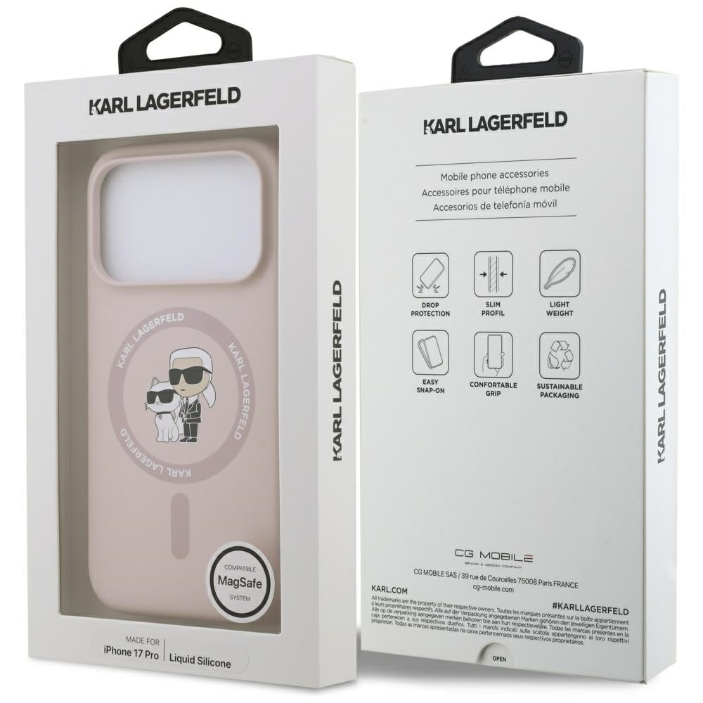 MagSafe-deksel for Apple iPhone 17 Pro, Karl Lagerfeld, Ring Karl & Choupette, Rosa