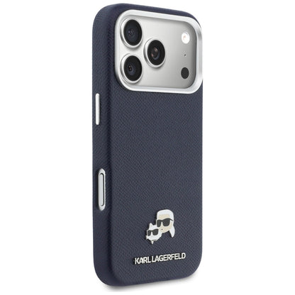 MagSafe-deksel for Apple iPhone 17 Pro, Karl Lagerfeld, Saffiano Karl & Choupette Pins, Blå