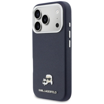 MagSafe-deksel for Apple iPhone 17 Pro, Karl Lagerfeld, Saffiano Karl & Choupette Pins, Blå