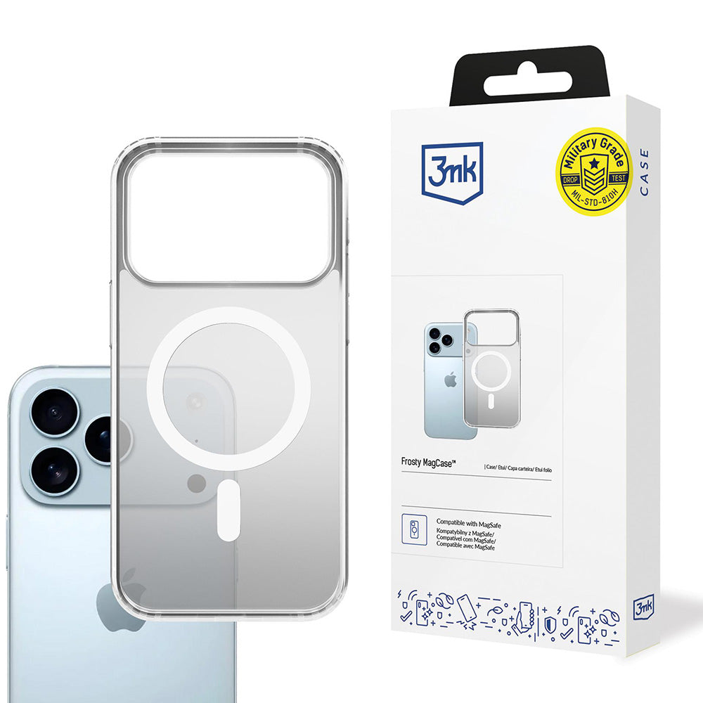 MagSafe-deksel for Apple iPhone 17 Pro Max, 3MK, Frosty MagCase, Hvit
