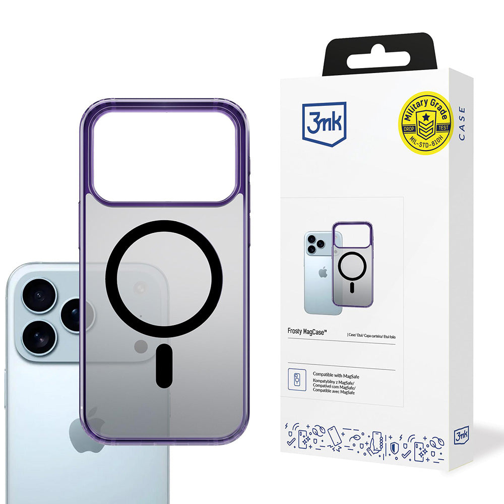 MagSafe-deksel for Apple iPhone 17 Pro Max, 3MK, Frosty MagCase, Lilla