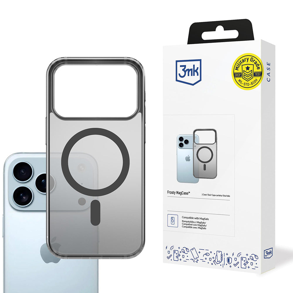 MagSafe-deksel for Apple iPhone 17 Pro Max, 3MK, Frosty MagCase, Svart