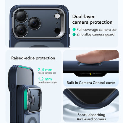 MagSafe-deksel for Apple iPhone 17 Pro Max, ESR, Classic Hybrid Kickstand, Satinblå