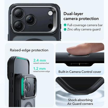 MagSafe-deksel for Apple iPhone 17 Pro Max, ESR, Classic Hybrid Kickstand, Satinert Svart