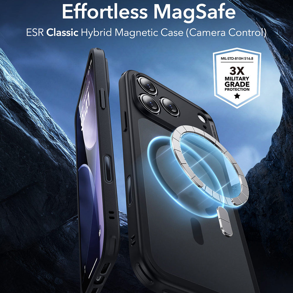 MagSafe-deksel for Apple iPhone 17 Pro Max, ESR, Classic Hybrid, Satin Black