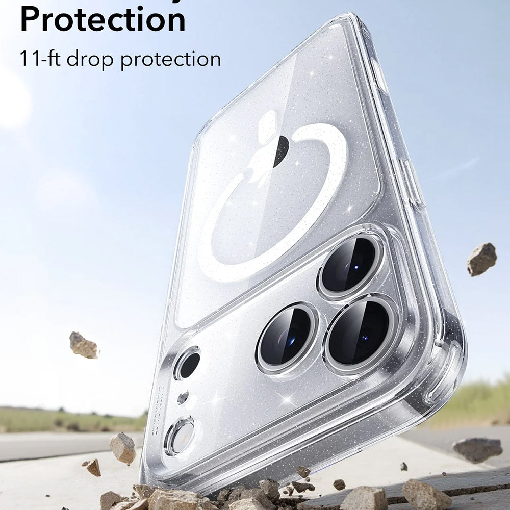 MagSafe-deksel for Apple iPhone 17 Pro Max, ESR, Classic Hybrid Shimmer, Gjennomsiktig