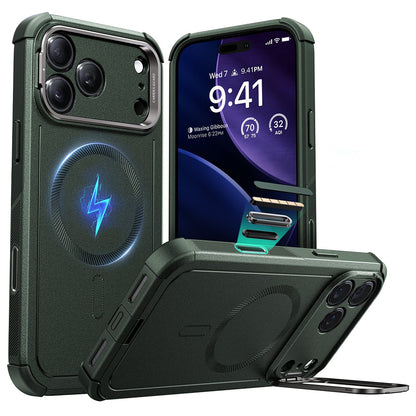 MagSafe-deksel for Apple iPhone 17 Pro Max, ESR, Cyber Armor Kickstand, Grønn