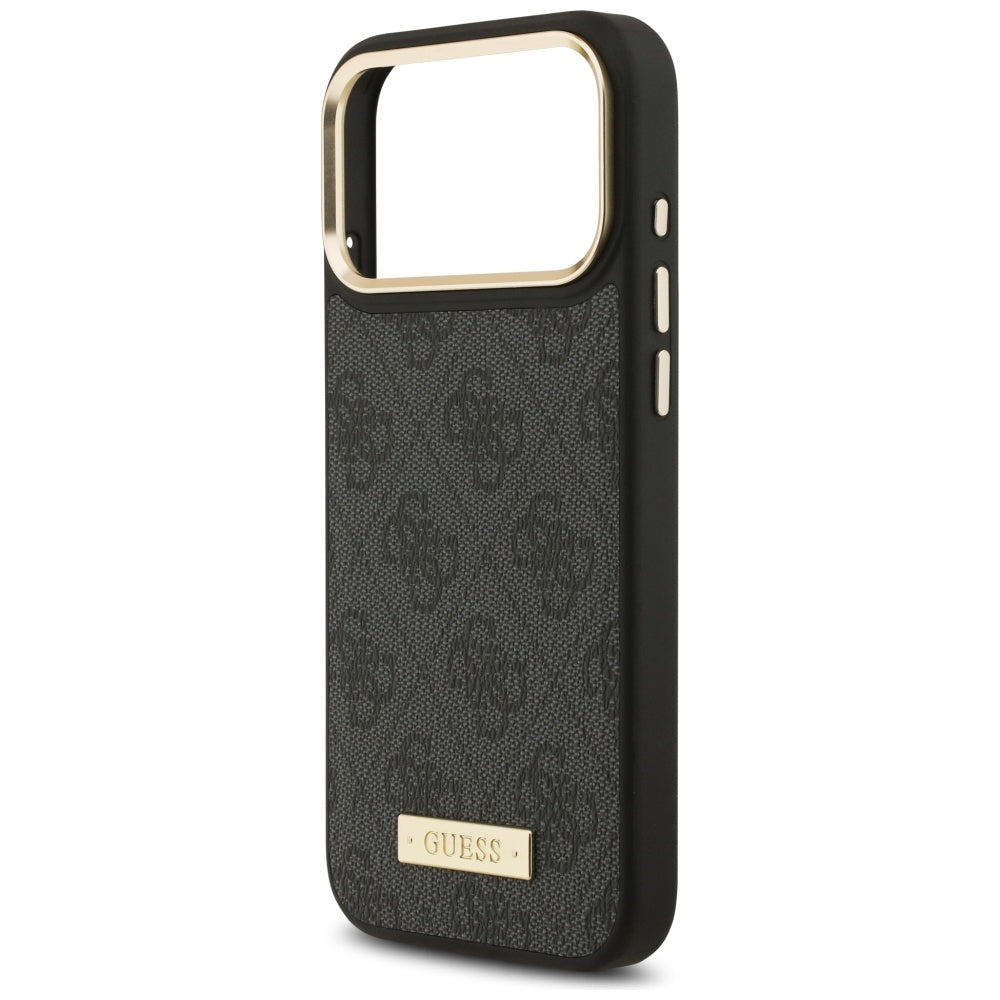 MagSafe-deksel for Apple iPhone 17 Pro Max, Guess, 4G Logo Plate, Svart