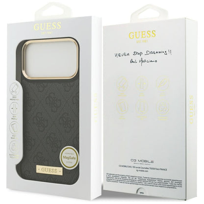 MagSafe-deksel for Apple iPhone 17 Pro Max, Guess, 4G Logo Plate, Svart