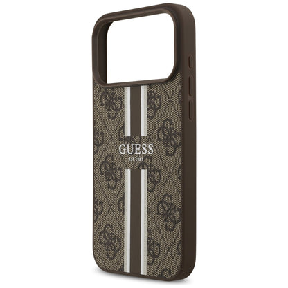 MagSafe-deksel for Apple iPhone 17 Pro Max, Guess, 4G Printed Stripes, Brun