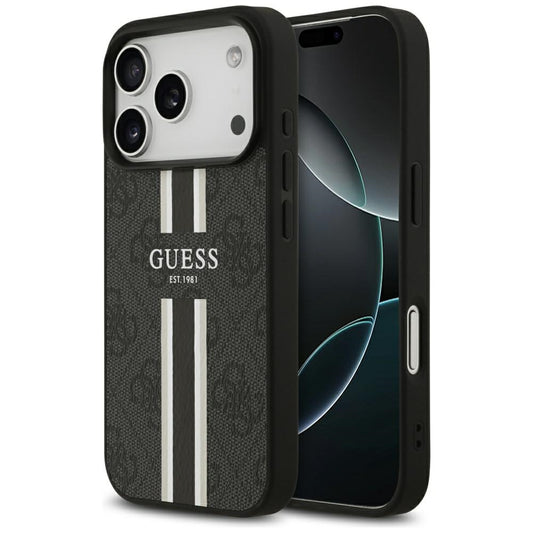MagSafe-deksel for Apple iPhone 17 Pro Max, Guess, 4G Printed Stripes, Svart