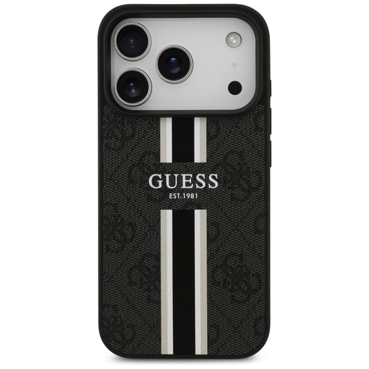 MagSafe-deksel for Apple iPhone 17 Pro Max, Guess, 4G Printed Stripes, Svart