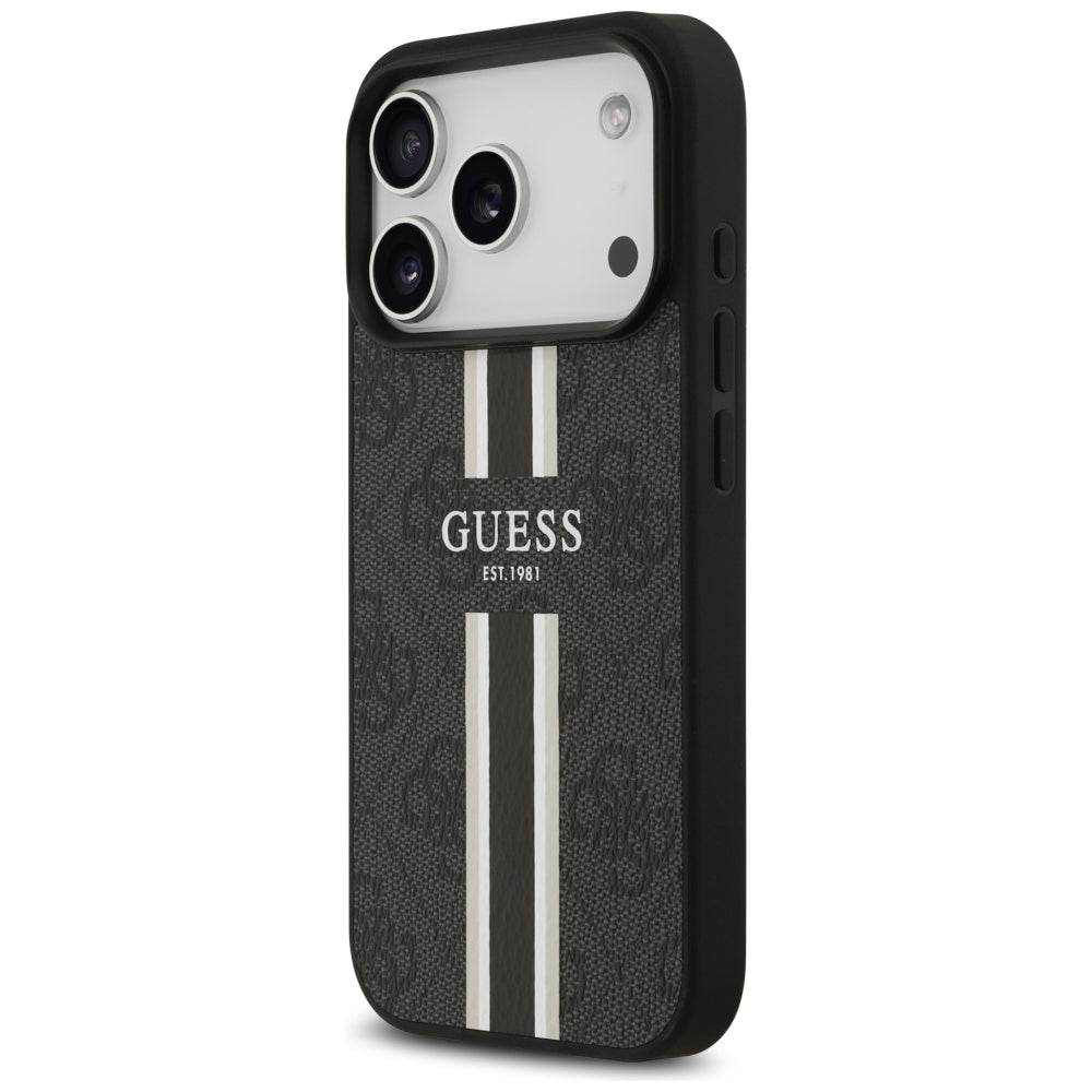 MagSafe-deksel for Apple iPhone 17 Pro Max, Guess, 4G Printed Stripes, Svart
