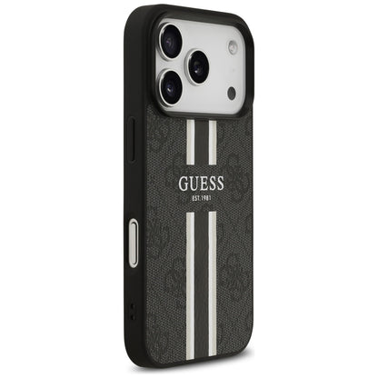 MagSafe-deksel for Apple iPhone 17 Pro Max, Guess, 4G Printed Stripes, Svart