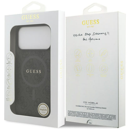 MagSafe deksel for Apple iPhone 17 Pro Max, Guess, 4G Ring Classic Logo, Svart