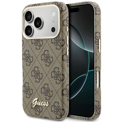 MagSafe-deksel for Apple iPhone 17 Pro Max, Guess, 4G Script Logo, Brun