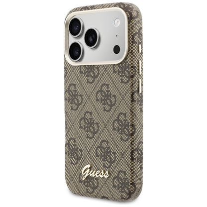 MagSafe-deksel for Apple iPhone 17 Pro Max, Guess, 4G Script Logo, Brun