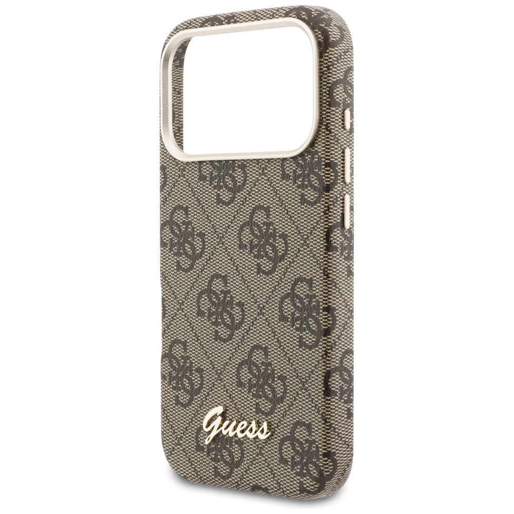 MagSafe-deksel for Apple iPhone 17 Pro Max, Guess, 4G Script Logo, Brun