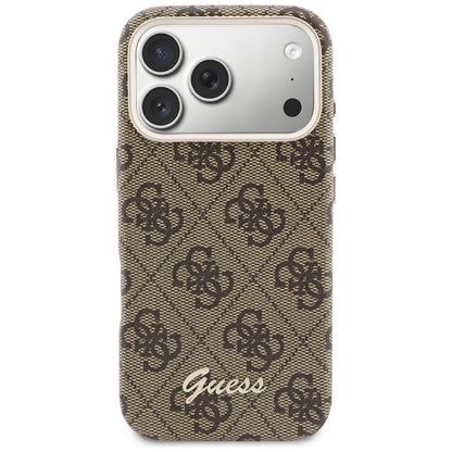MagSafe-deksel for Apple iPhone 17 Pro Max, Guess, 4G Script Logo, Brun