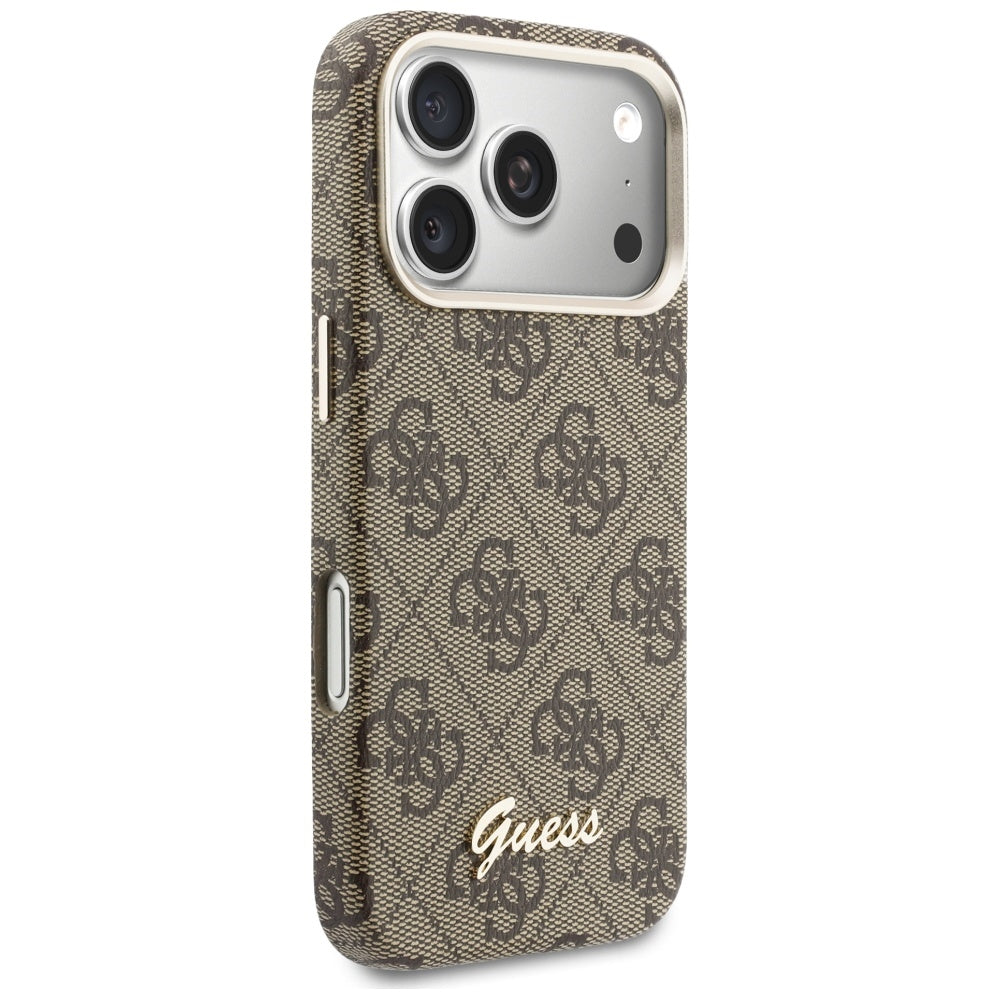 MagSafe-deksel for Apple iPhone 17 Pro Max, Guess, 4G Script Logo, Brun