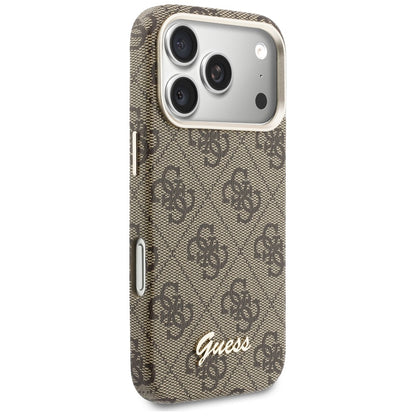 MagSafe-deksel for Apple iPhone 17 Pro Max, Guess, 4G Script Logo, Brun
