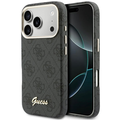 MagSafe-deksel for Apple iPhone 17 Pro Max, Guess, 4G Script Logo, Svart
