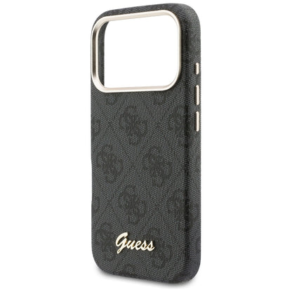 MagSafe-deksel for Apple iPhone 17 Pro Max, Guess, 4G Script Logo, Svart