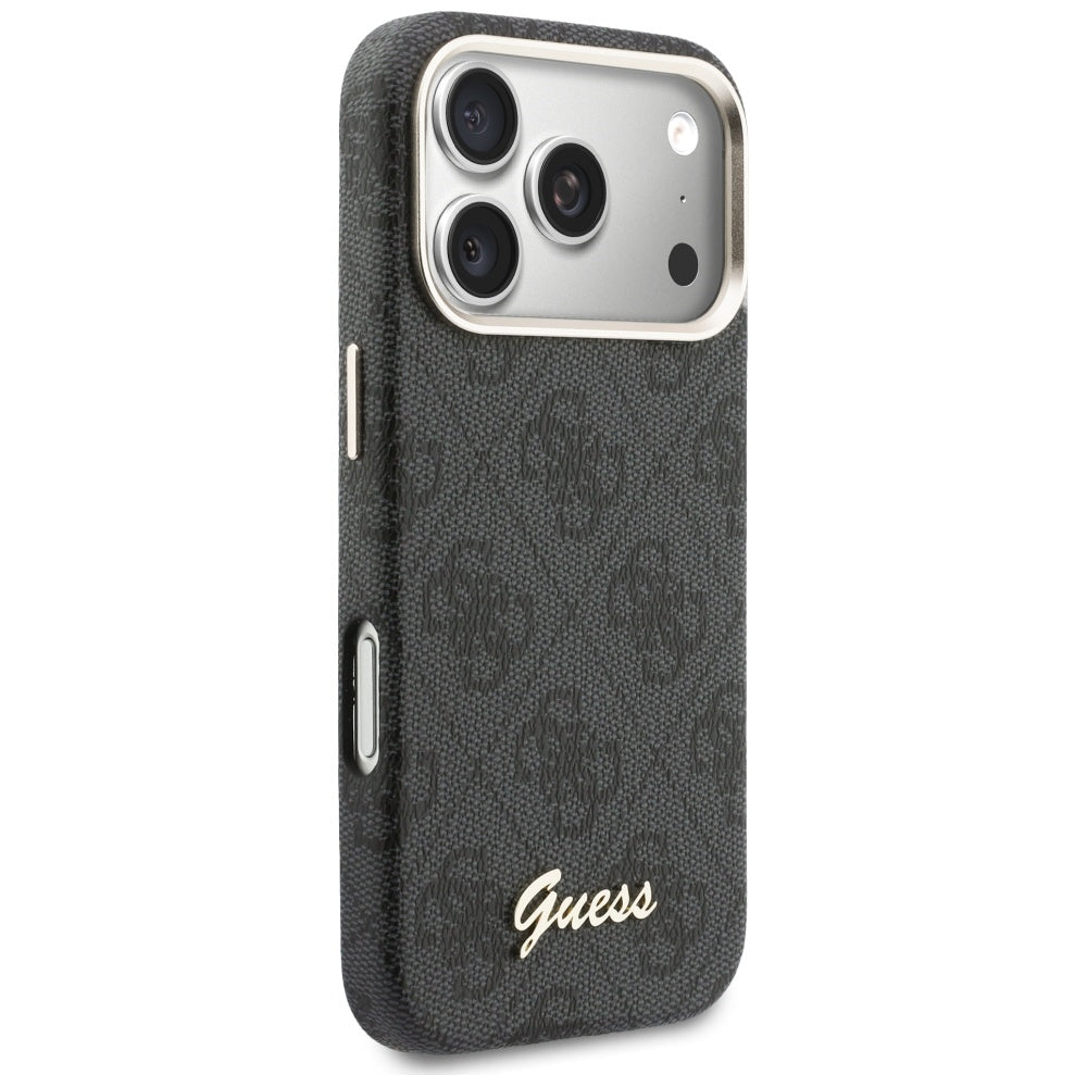 MagSafe-deksel for Apple iPhone 17 Pro Max, Guess, 4G Script Logo, Svart