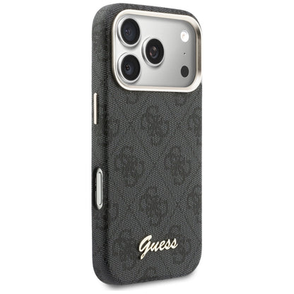 MagSafe-deksel for Apple iPhone 17 Pro Max, Guess, 4G Script Logo, Svart