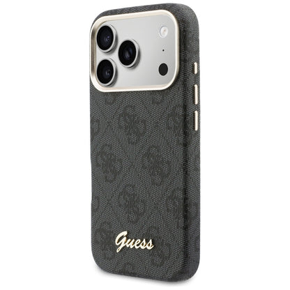 MagSafe-deksel for Apple iPhone 17 Pro Max, Guess, 4G Script Logo, Svart