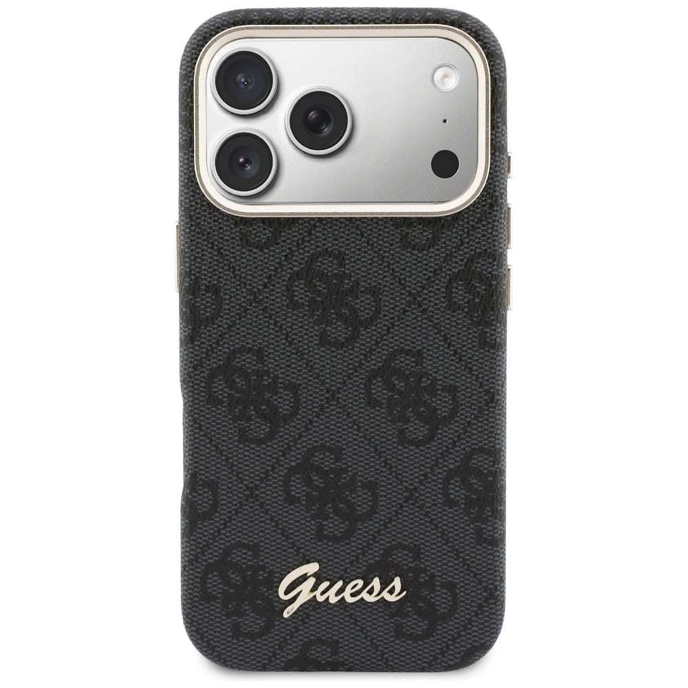MagSafe-deksel for Apple iPhone 17 Pro Max, Guess, 4G Script Logo, Svart