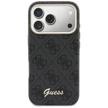 MagSafe-deksel for Apple iPhone 17 Pro Max, Guess, 4G Script Logo, Svart