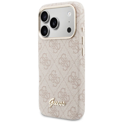 MagSafe-deksel for Apple iPhone 17 Pro Max, Guess, 4G Script Logo, Rosa