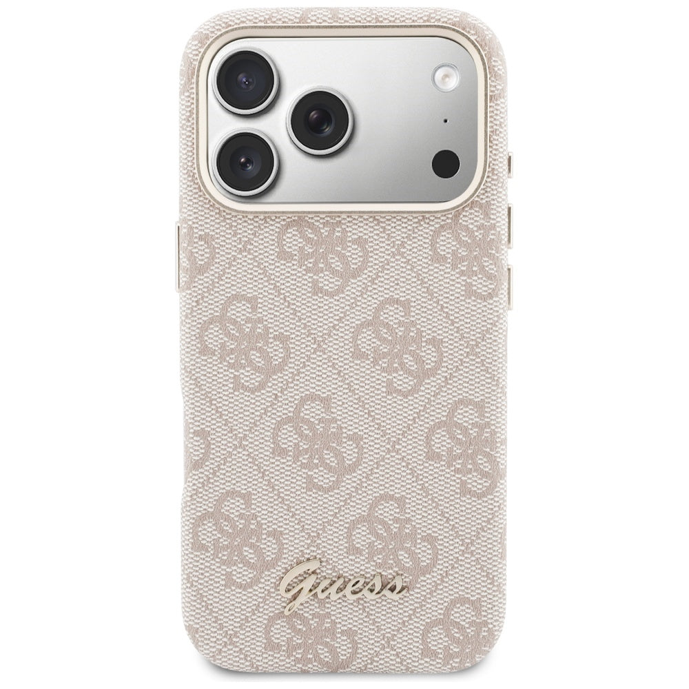 MagSafe-deksel for Apple iPhone 17 Pro Max, Guess, 4G Script Logo, Rosa